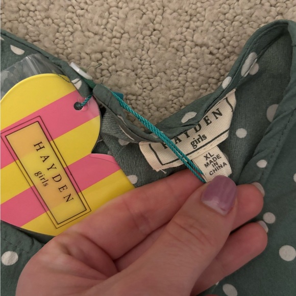 NWT Hayden Girls Polka Dot Buttoned Mini Dress - Picture 5 of 6